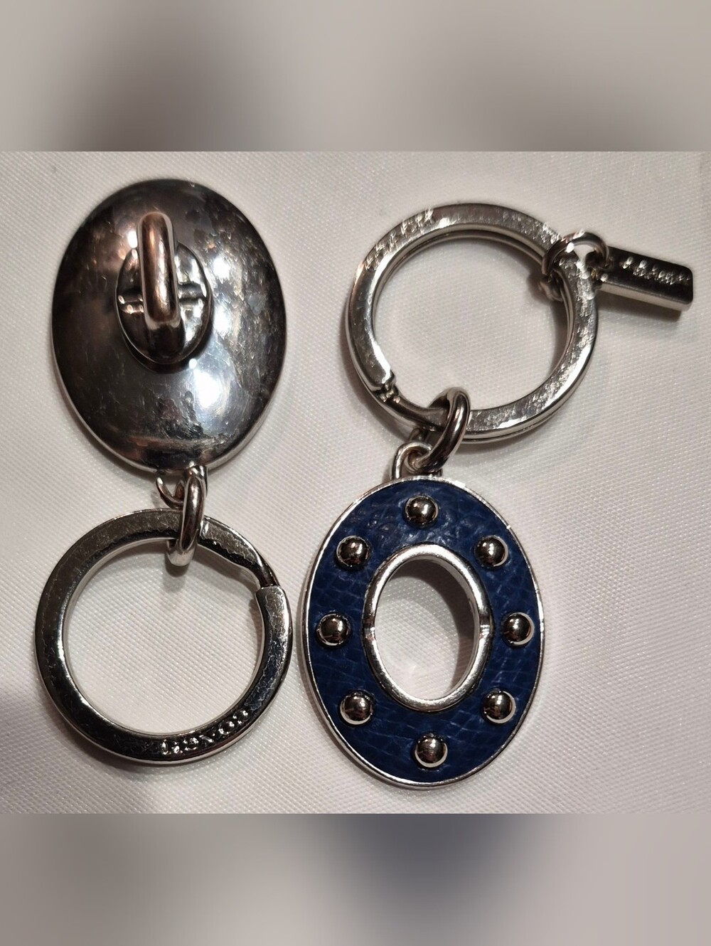 Coach Studded Leather Turnlock Keychain - Picture 7 of 10
